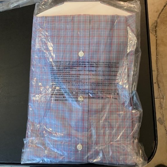 Buttoned Down Men's Red/Blue Plaid Dress Shirt 15" Neck/34" Sleeves NIB - Picture 2 of 4